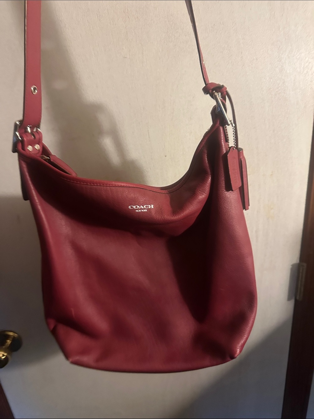 Coach Burgundy Leather Shoulder Bag